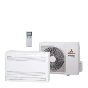 Mitsubishi Vloer single-split set set SRF50ZSX-W 5,0 kW met infrarood bediening – Inclusief standaard montage